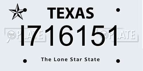 I716151 Texas License Plate