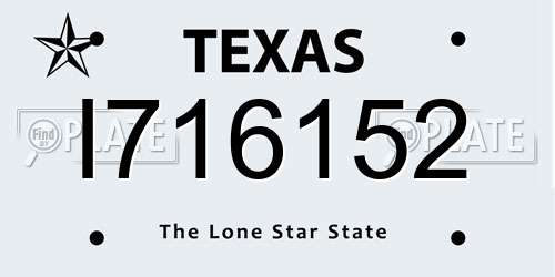 I716152 Texas License Plate