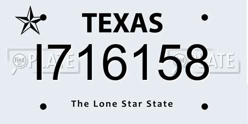 I716158 Texas License Plate