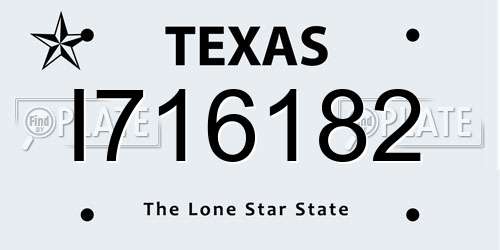 I716182 Texas License Plate