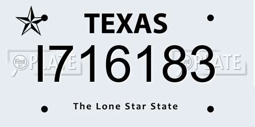 I716183 Texas License Plate