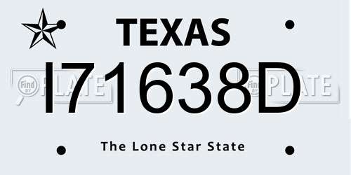 I71638D Texas License Plate