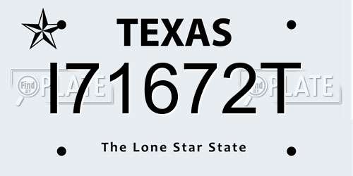 I71672T Texas License Plate