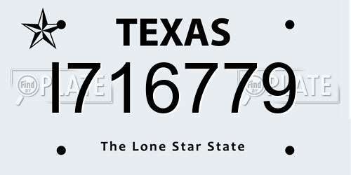 I716779 Texas License Plate