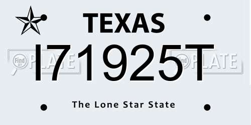 I71925T Texas License Plate