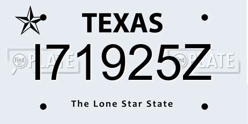 I71925Z Texas License Plate
