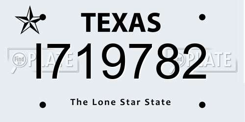 I719782 Texas License Plate