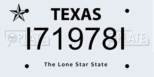 I71978I Texas License Plate