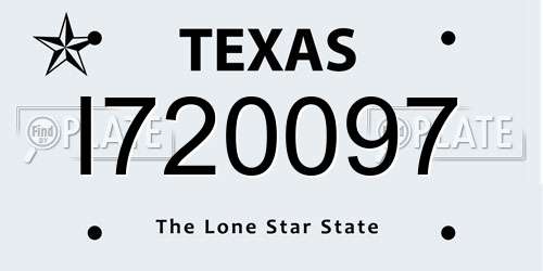 I720097 Texas License Plate