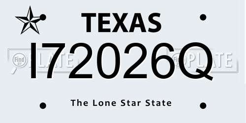 I72026Q Texas License Plate