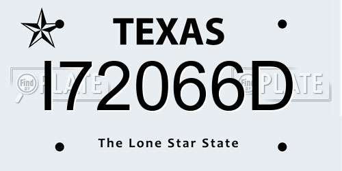 I72066D Texas License Plate