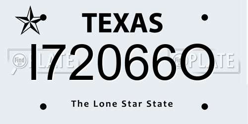I72066O Texas License Plate