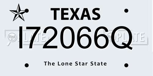 I72066Q Texas License Plate