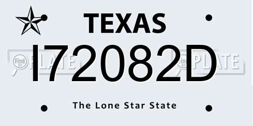 I72082D Texas License Plate