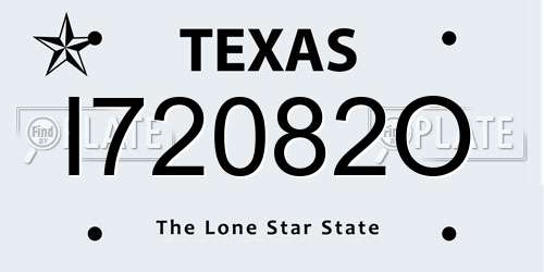 I72082O Texas License Plate