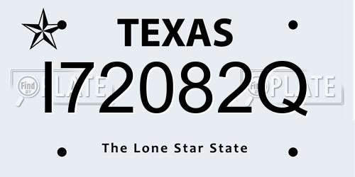 I72082Q Texas License Plate