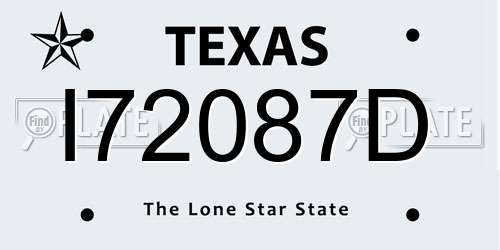 I72087D Texas License Plate