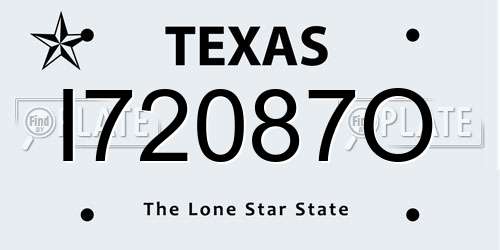 I72087O Texas License Plate