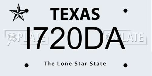 I720DA Texas License Plate
