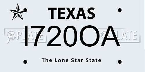 I720OA Texas License Plate