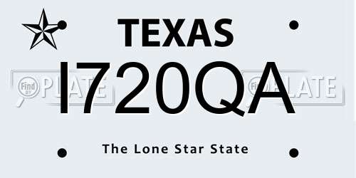I720QA Texas License Plate