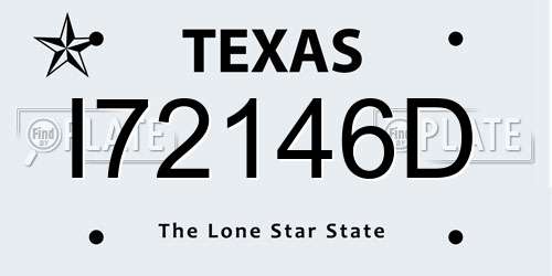I72146D Texas License Plate