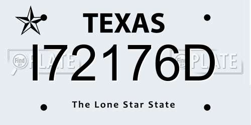 I72176D Texas License Plate