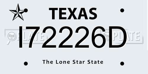 I72226D Texas License Plate