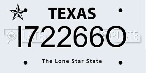 I72266O Texas License Plate