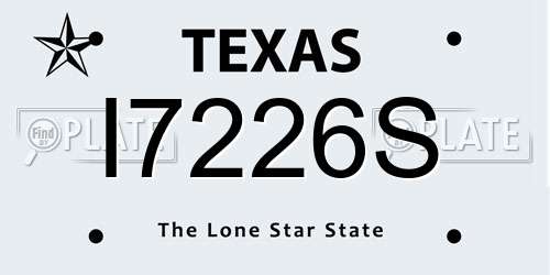I7226S Texas License Plate