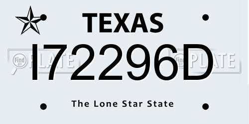 I72296D Texas License Plate