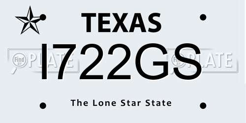 I722GS Texas License Plate