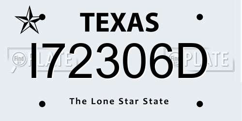 I72306D Texas License Plate