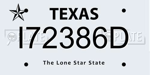 I72386D Texas License Plate