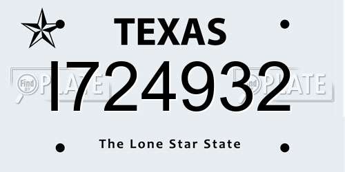 I724932 Texas License Plate