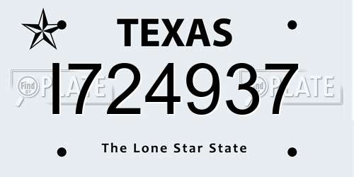 I724937 Texas License Plate