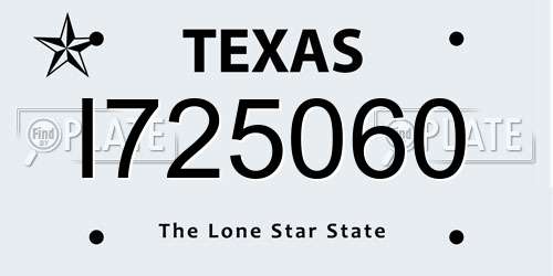 I725060 Texas License Plate