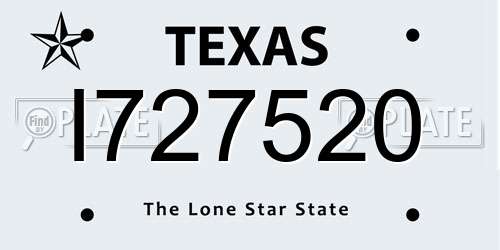 I727520 Texas License Plate
