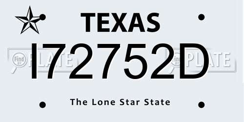 I72752D Texas License Plate