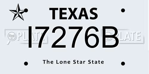 I7276B Texas License Plate