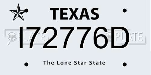 I72776D Texas License Plate