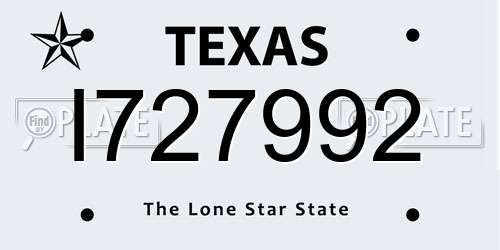 I727992 Texas License Plate