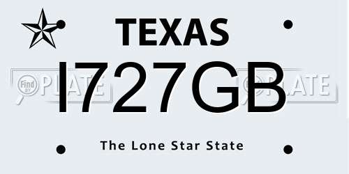 I727GB Texas License Plate