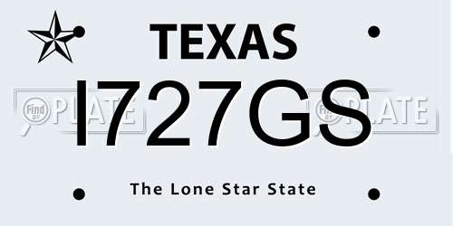 I727GS Texas License Plate