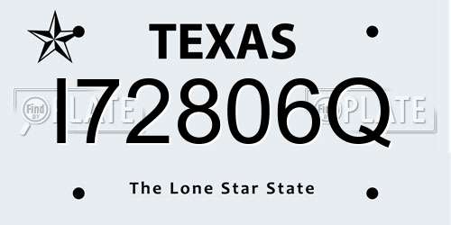 I72806Q Texas License Plate