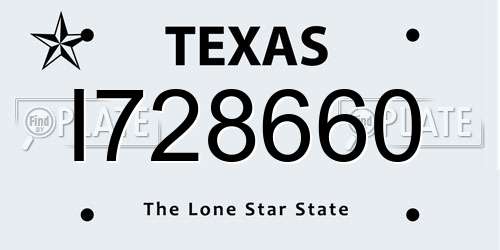 I728660 Texas License Plate