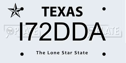I72DDA Texas License Plate