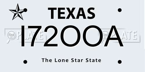I72OOA Texas License Plate