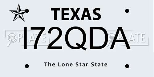 I72QDA Texas License Plate