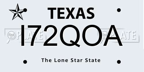 I72QOA Texas License Plate